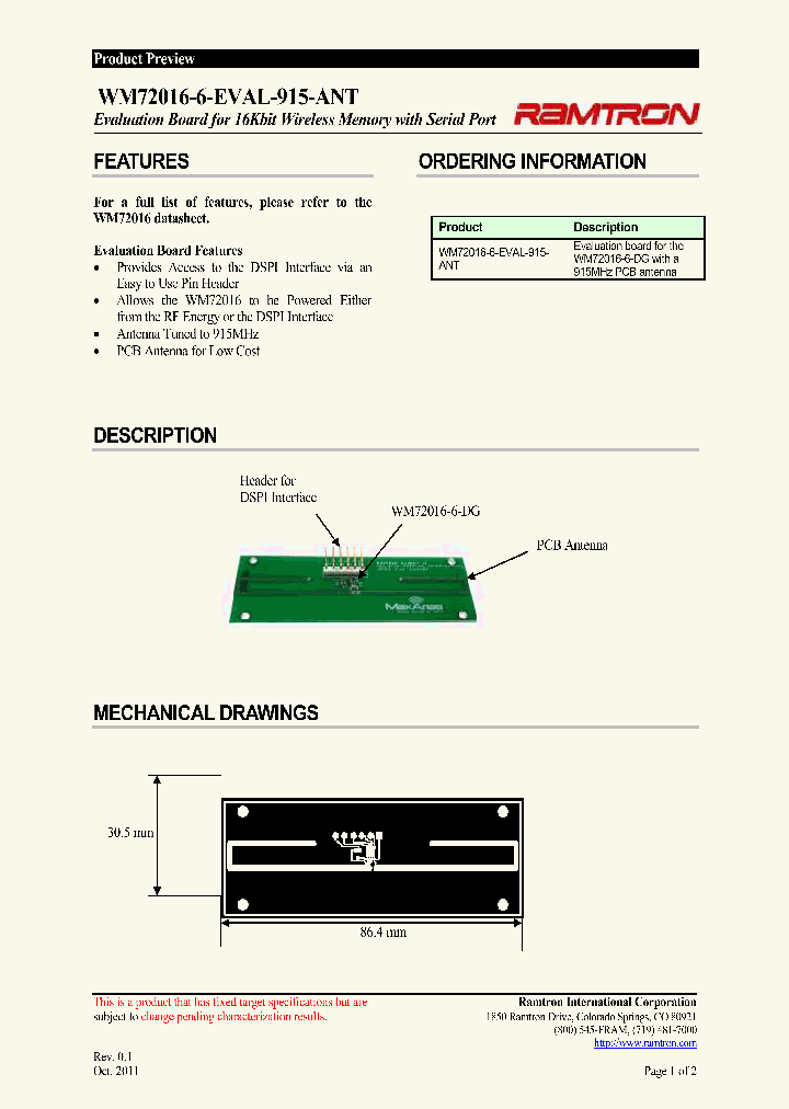 WM72016-6-EVAL-915-ANT_2926607.PDF Datasheet