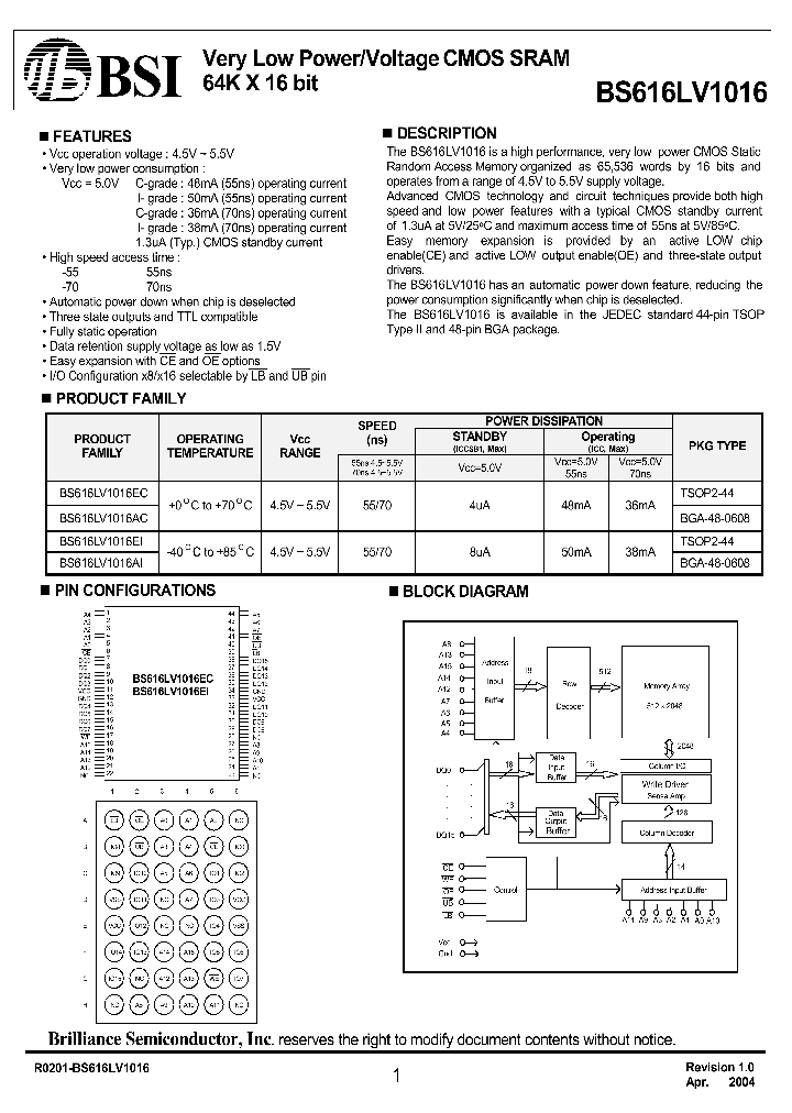 BS616LV1016_2926763.PDF Datasheet