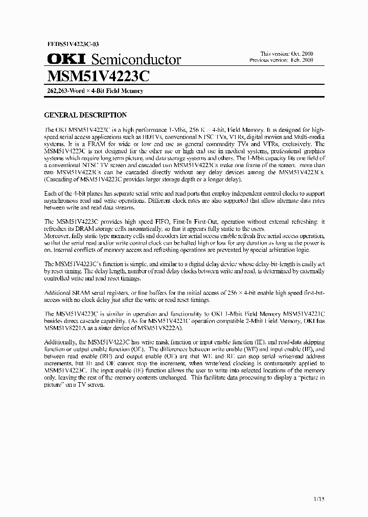 MSM51V4223C-40RA_2929021.PDF Datasheet