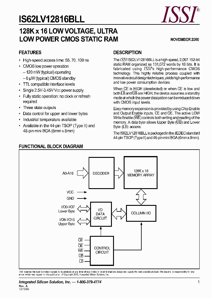IS62LV1216BLL_2931454.PDF Datasheet