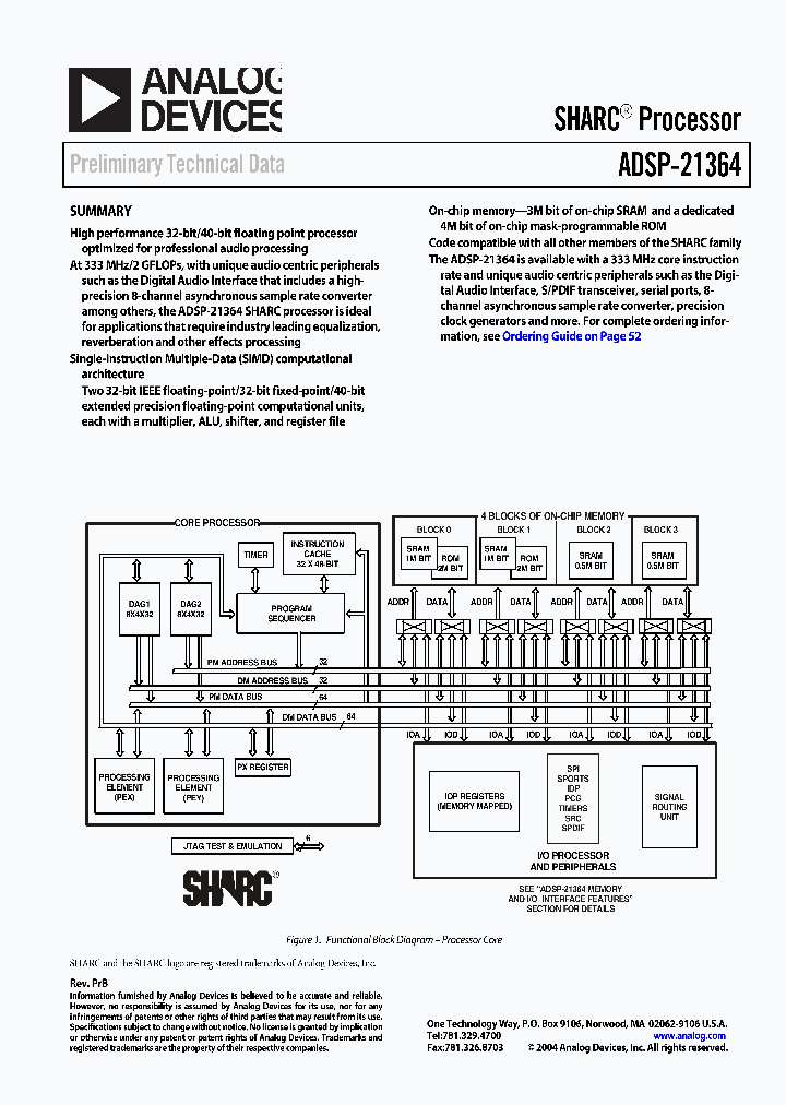 ADSP-21364SKBCZENG_2933151.PDF Datasheet