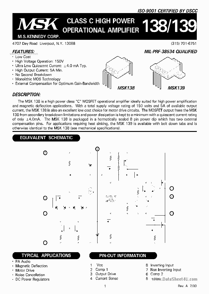 MSK138_2939129.PDF Datasheet