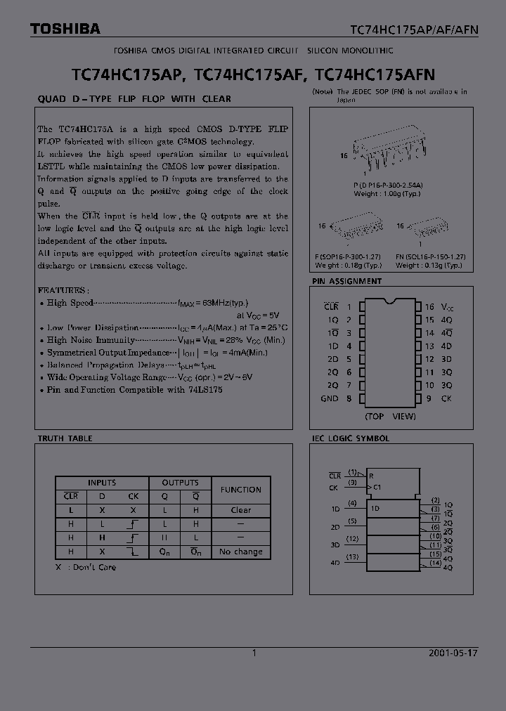 TC74HC175_2940430.PDF Datasheet