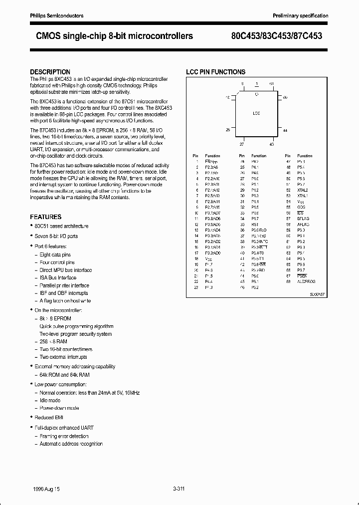 P87C453EFLKA_2940597.PDF Datasheet
