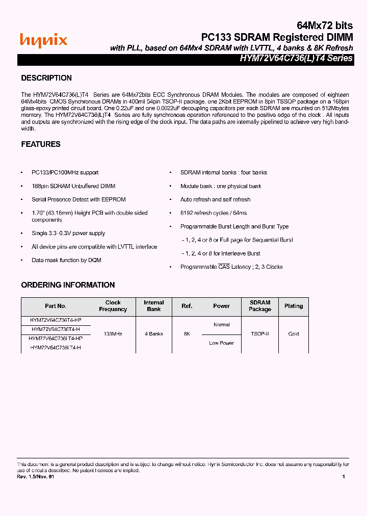 HYM72V64C736T4-HP_2948979.PDF Datasheet