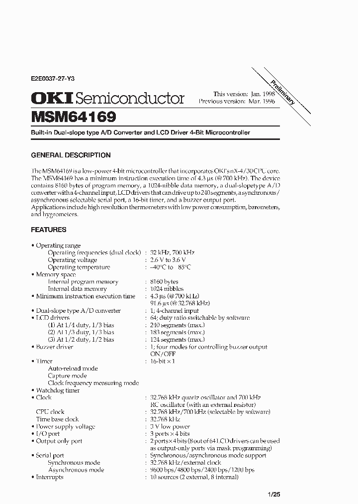 MSM64169-XXXK_2950113.PDF Datasheet