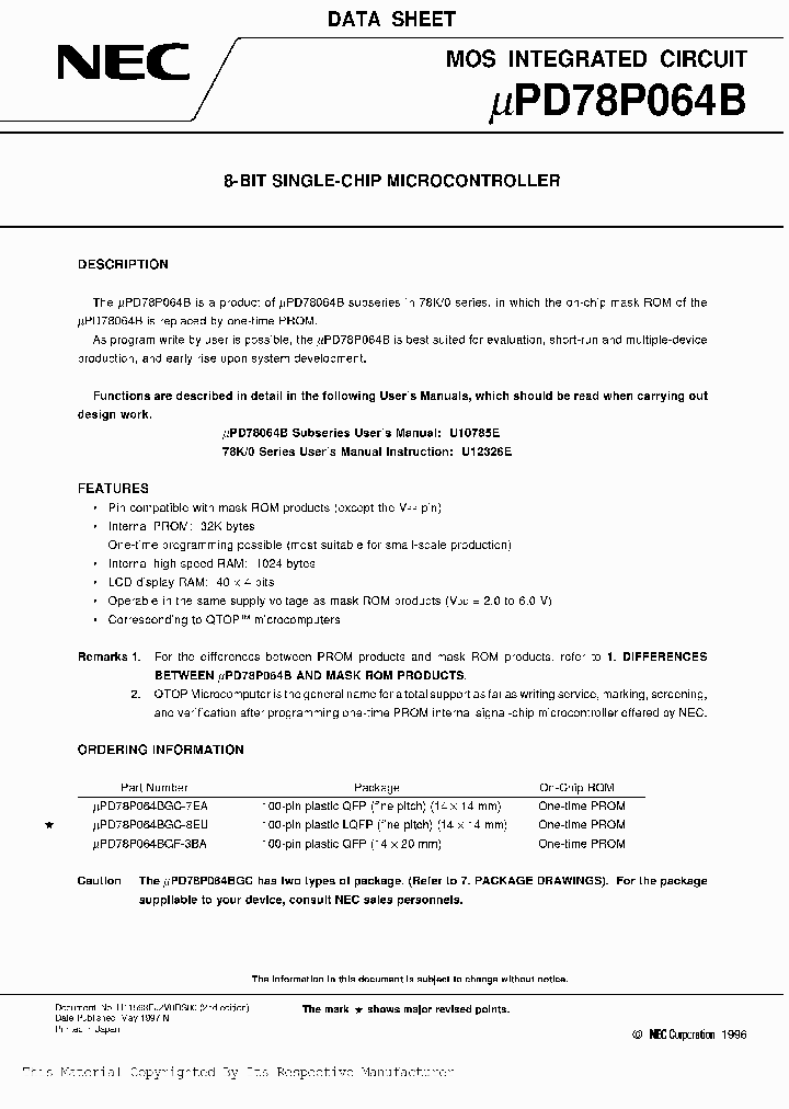 UPD78P064BGC-8EU_2948443.PDF Datasheet