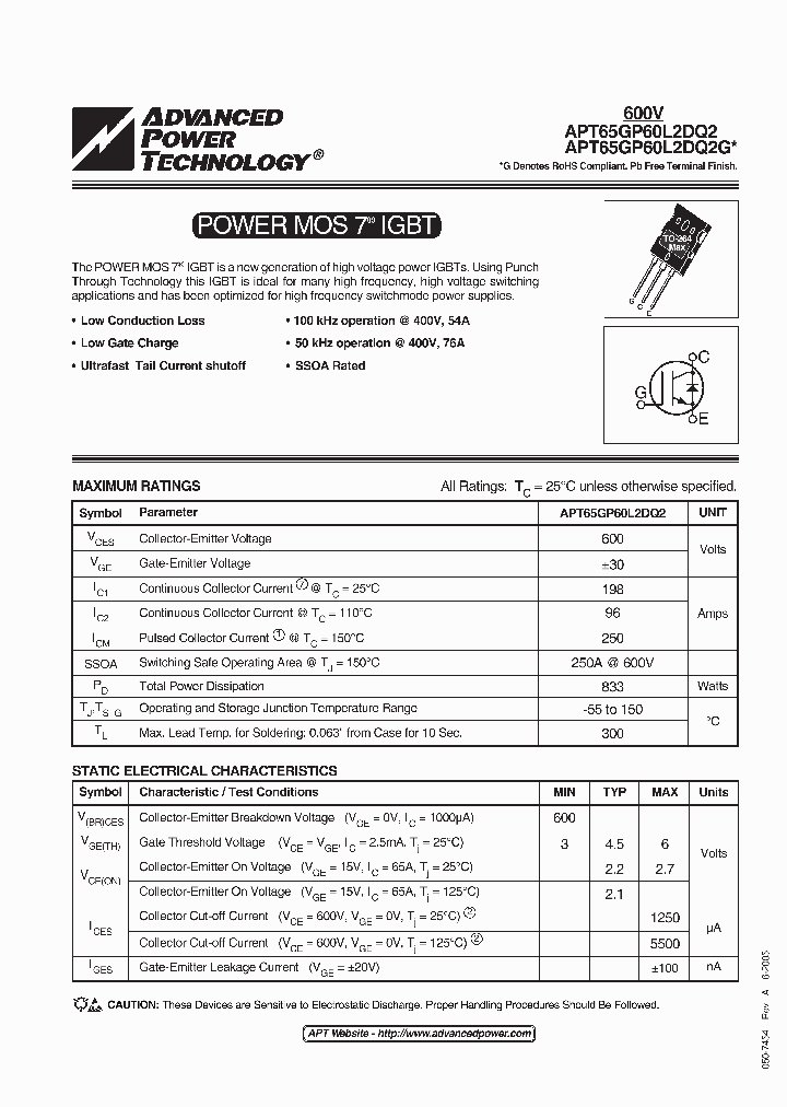 APT65GP60L2DQ2_2954246.PDF Datasheet