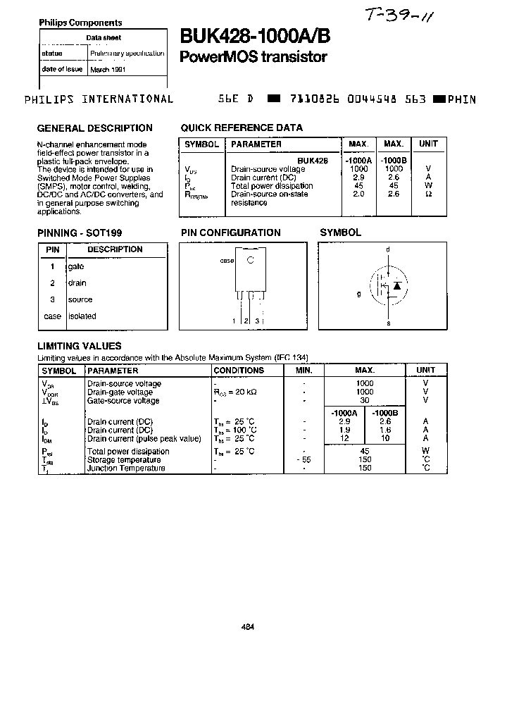 BUK428-1000B_2960708.PDF Datasheet