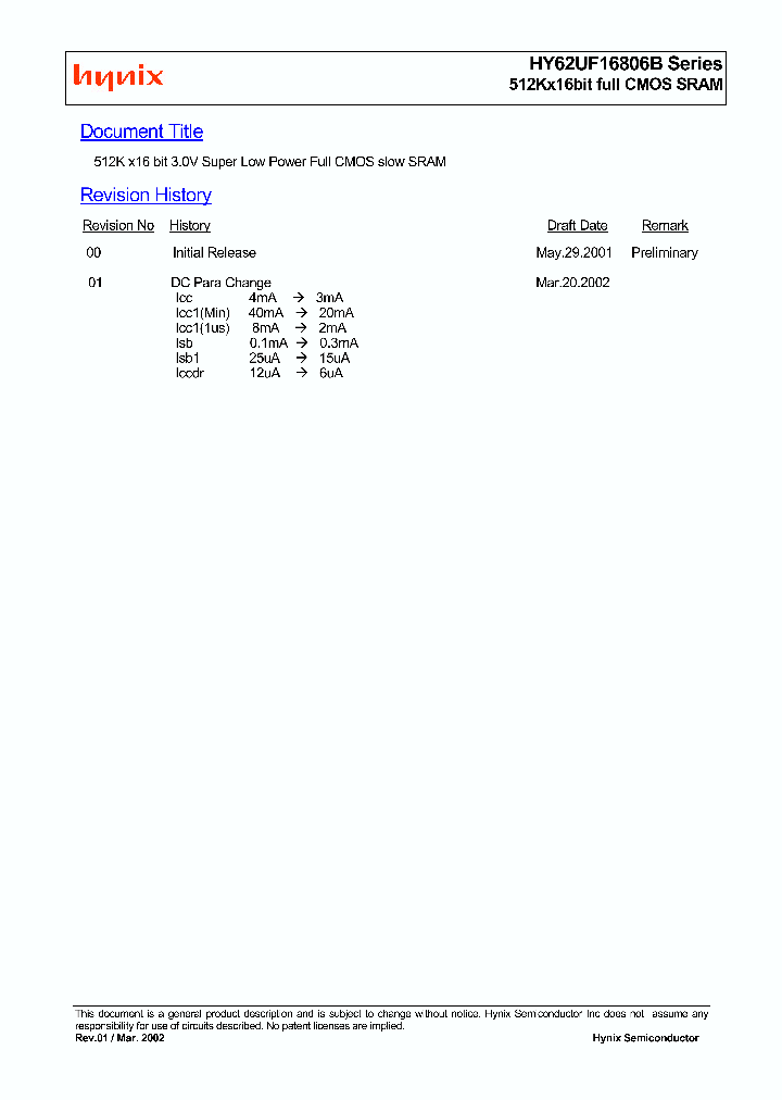 HY62UF16806B-DFC_2963798.PDF Datasheet