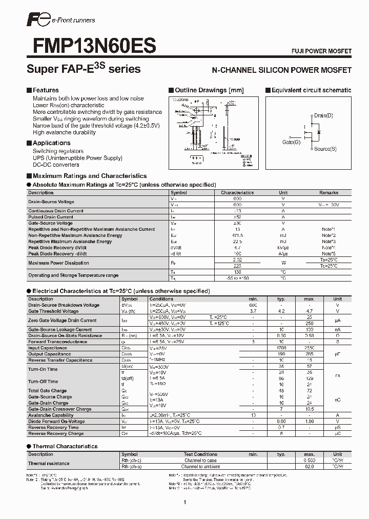 FMP13N60ES_2965365.PDF Datasheet