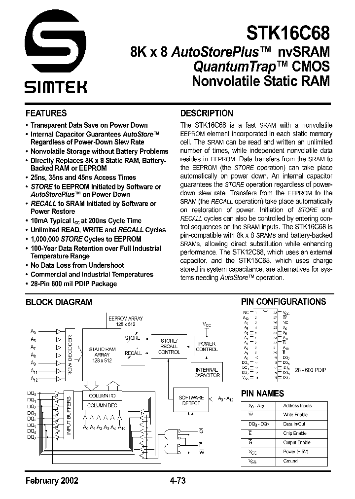 STK16C68-W45I_2970190.PDF Datasheet