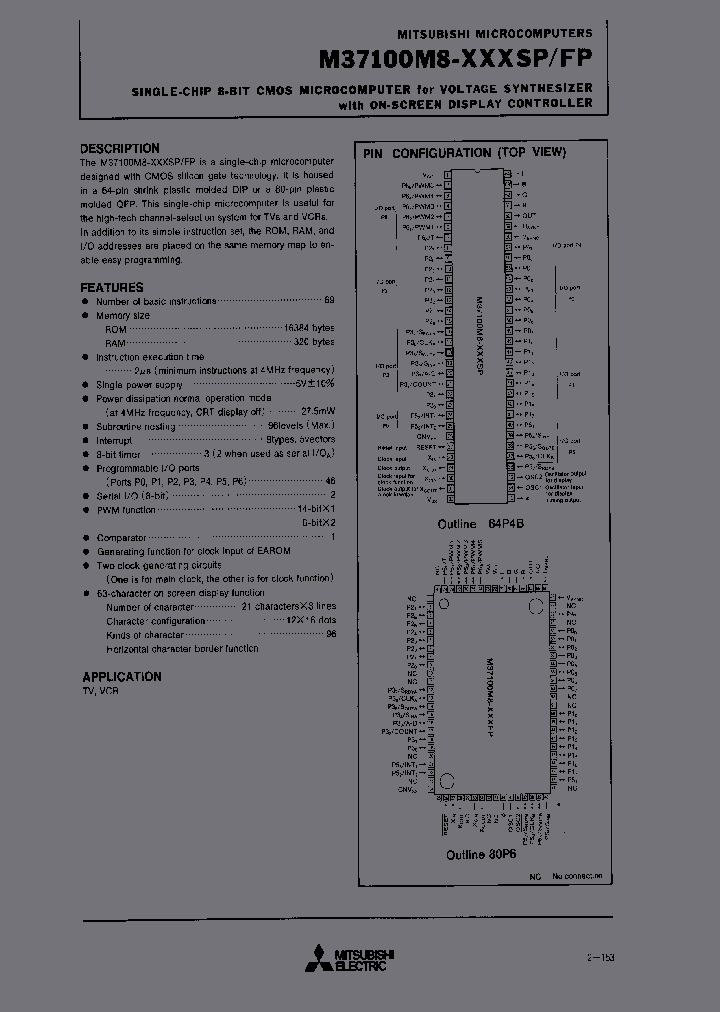 M37100M8-XXXSP_2973955.PDF Datasheet