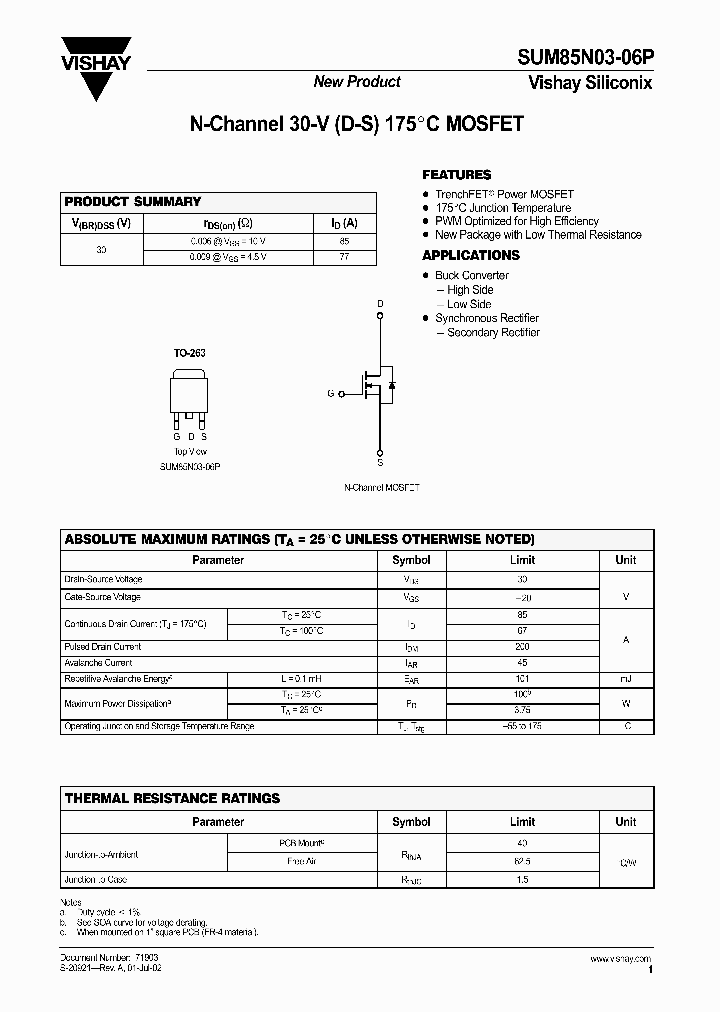 SUM85N03-06P_2973052.PDF Datasheet