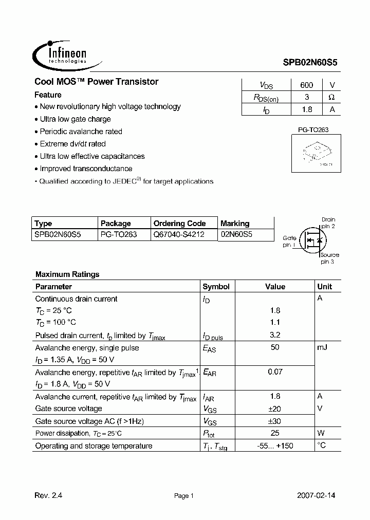 SPB02N60S5_2974162.PDF Datasheet