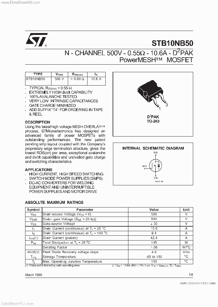 STB10NB50_2975297.PDF Datasheet