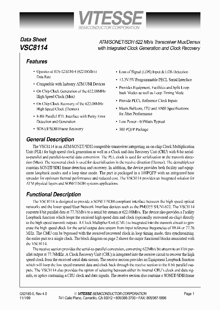 VSC8114QB_2976853.PDF Datasheet