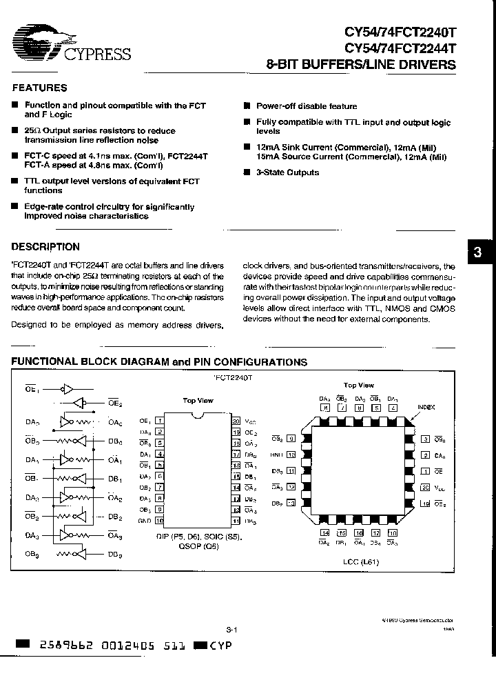 CY54FCT2240CTDMB_2978001.PDF Datasheet