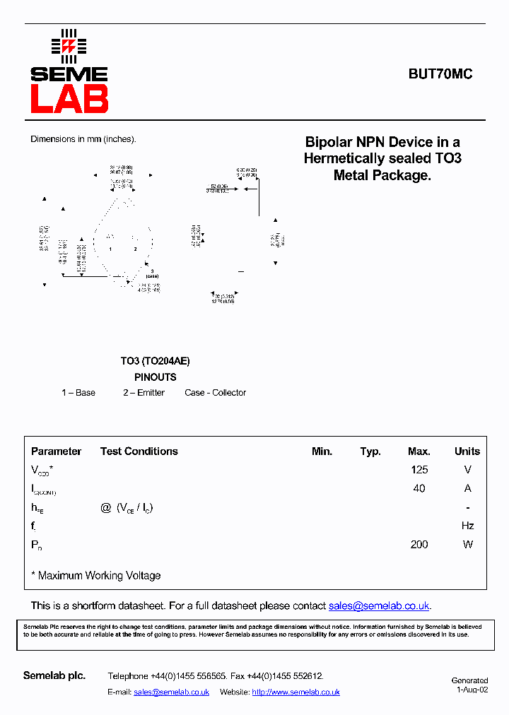 BUT70MC_2981793.PDF Datasheet