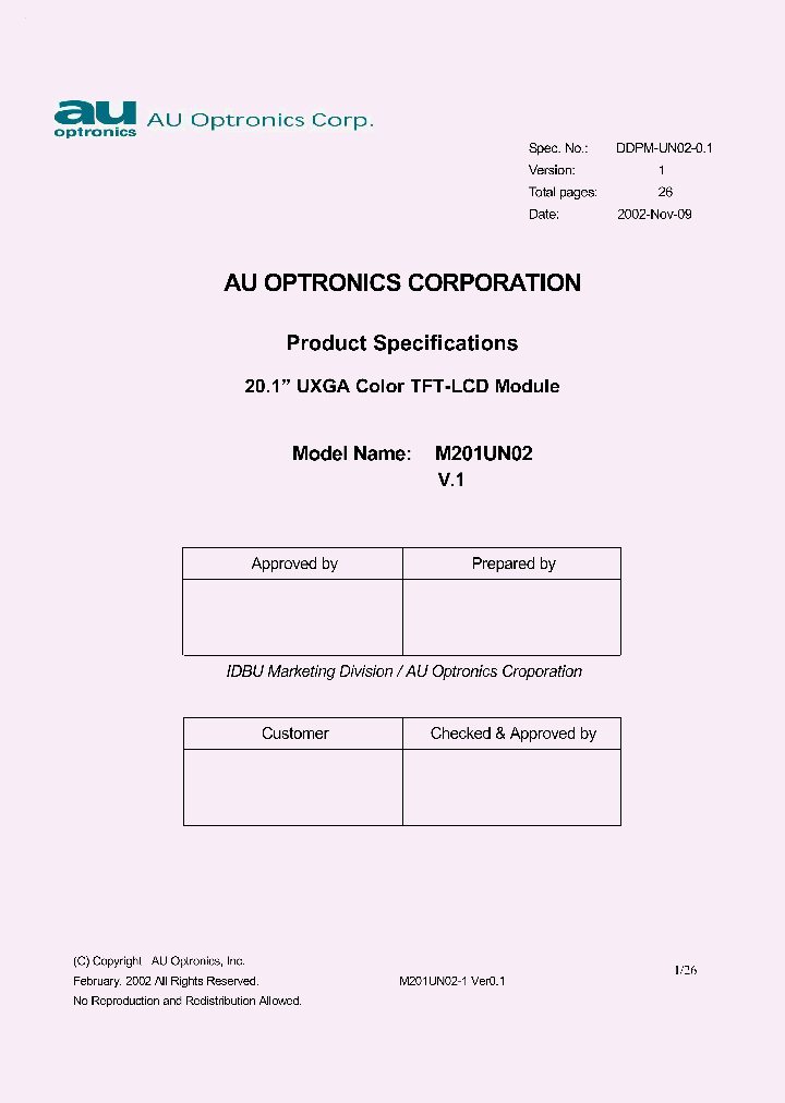 M201UN02V1_2982363.PDF Datasheet