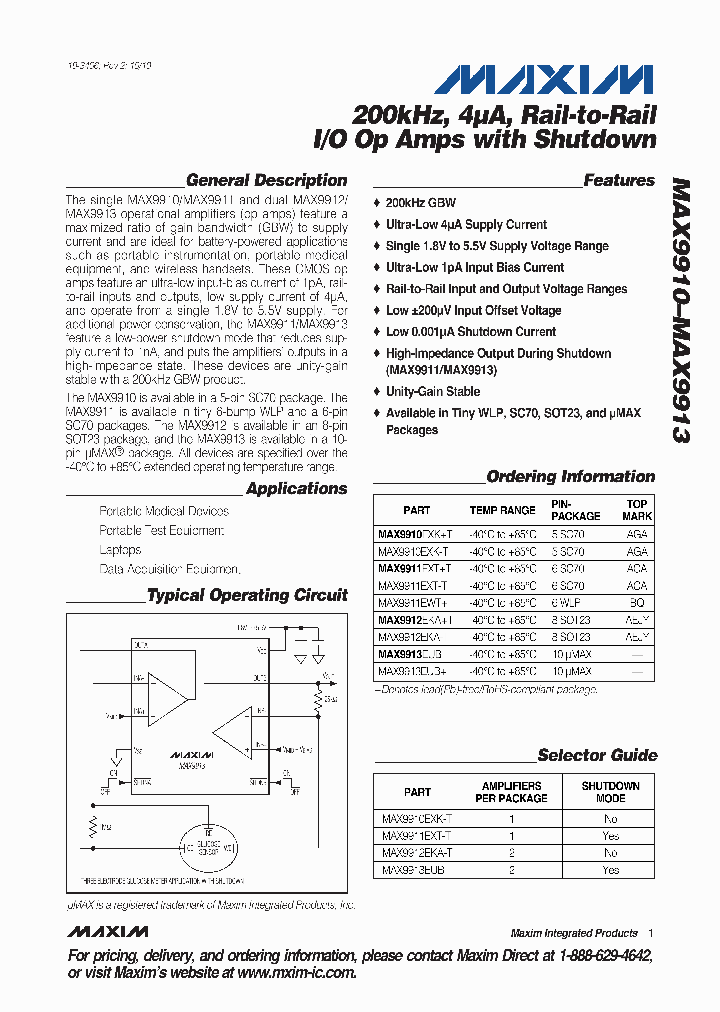 MAX9911EWT_2984104.PDF Datasheet