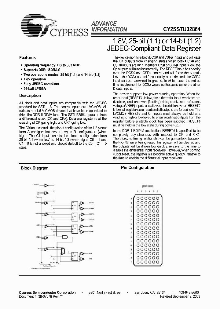 CY2SSTU32864_2987885.PDF Datasheet