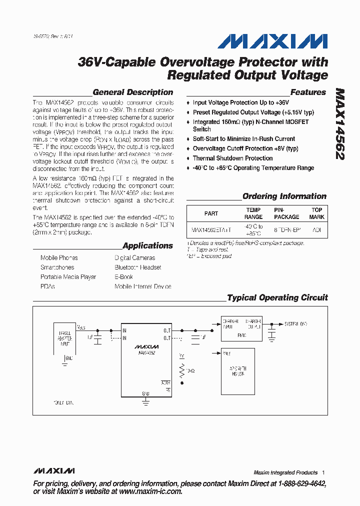 MAX14562ETAT_2987815.PDF Datasheet