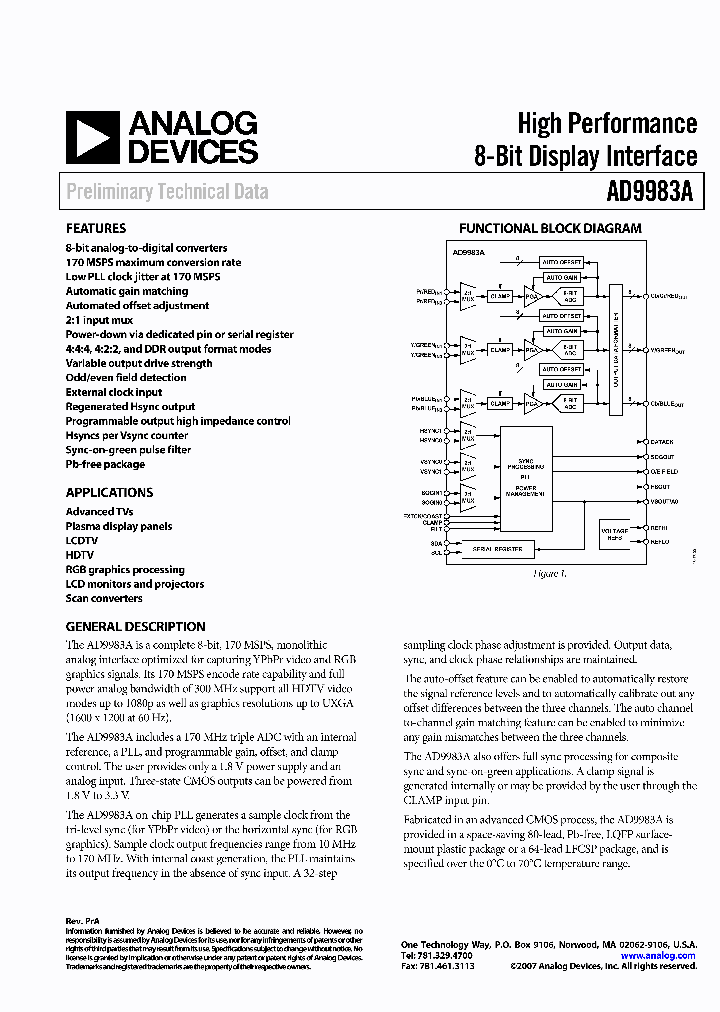 AD9983AKSTZ-170_2988996.PDF Datasheet