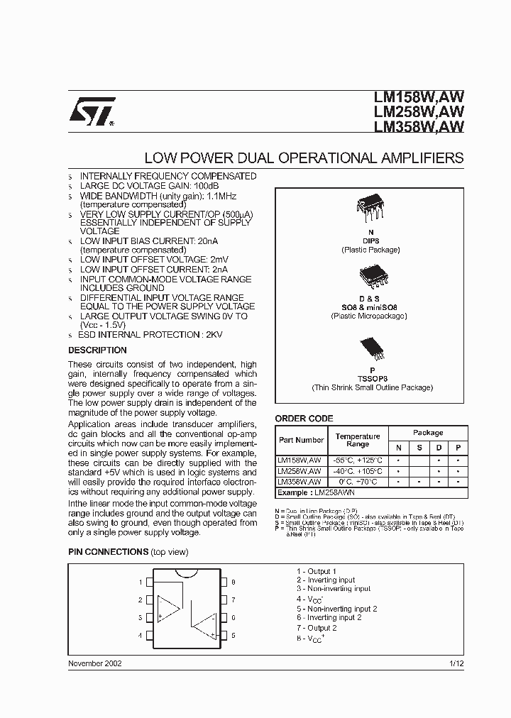 LM358AWST_2989442.PDF Datasheet