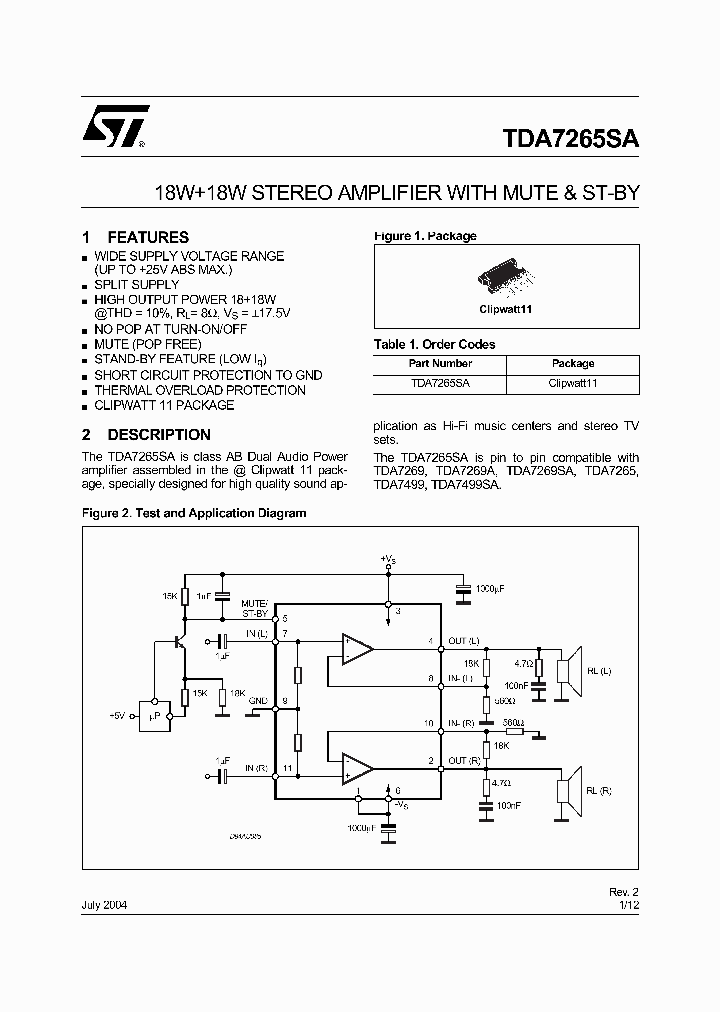 TDA7265SA_2989010.PDF Datasheet