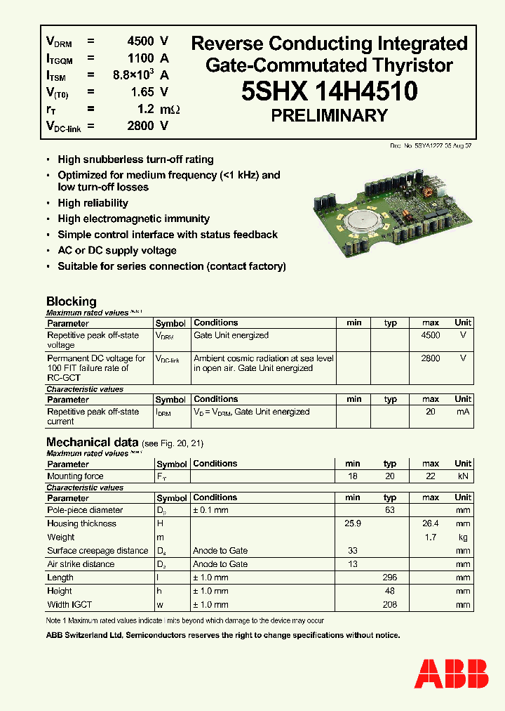 5SHX14H4510_2990622.PDF Datasheet