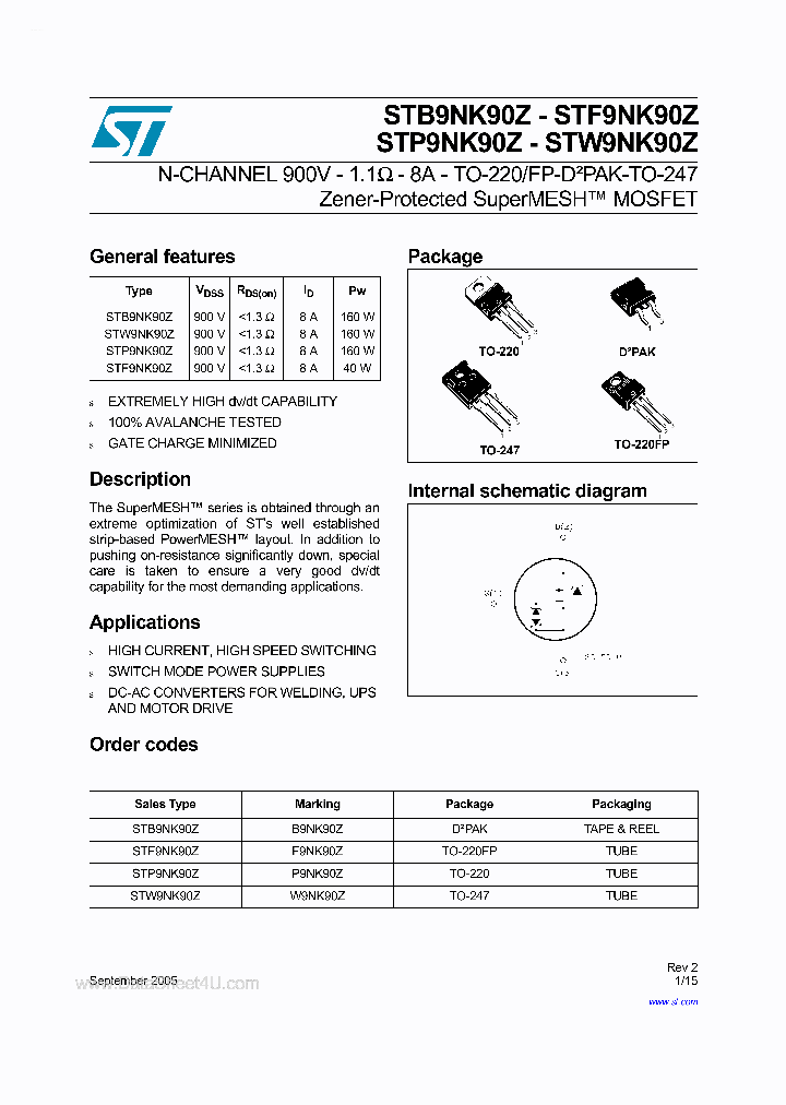 STBW9NK90Z_2990980.PDF Datasheet