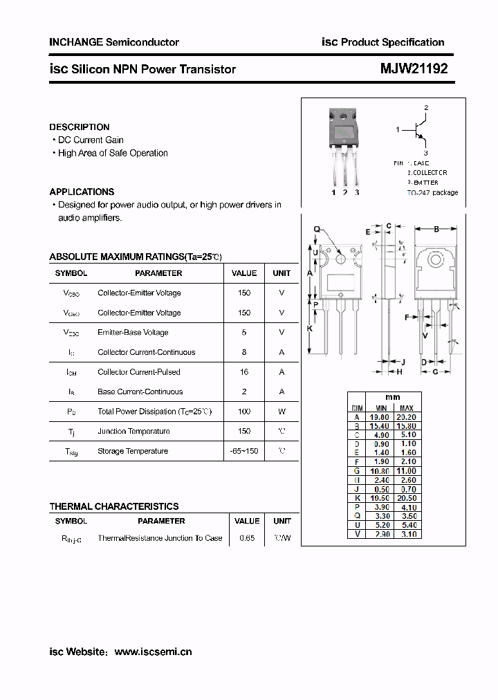 MJW21192_2991223.PDF Datasheet