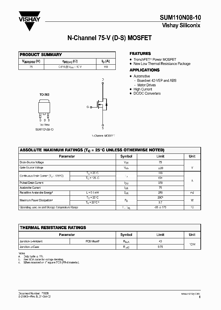 SUM110N08-10_2991485.PDF Datasheet