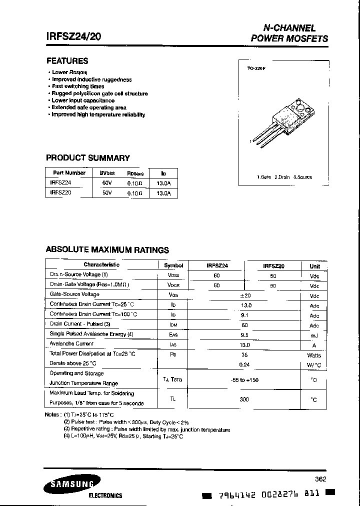IRFSZ20_2995100.PDF Datasheet