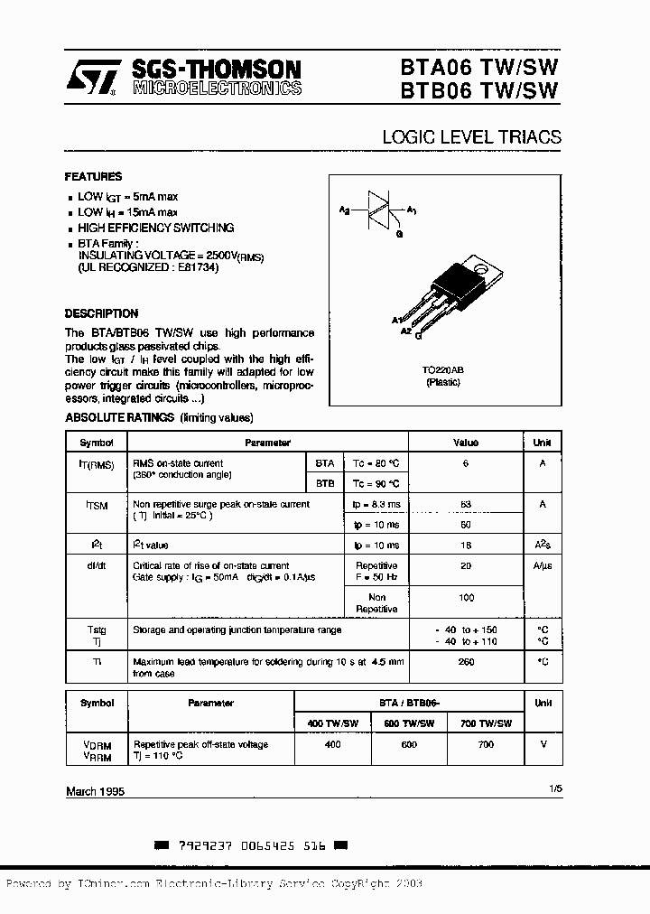 BTB06-700TW_2996092.PDF Datasheet