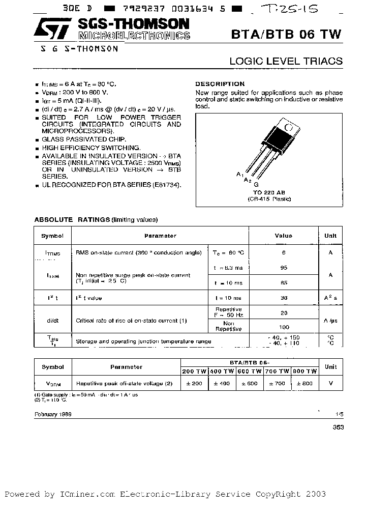 BTA06-200TW_2996082.PDF Datasheet