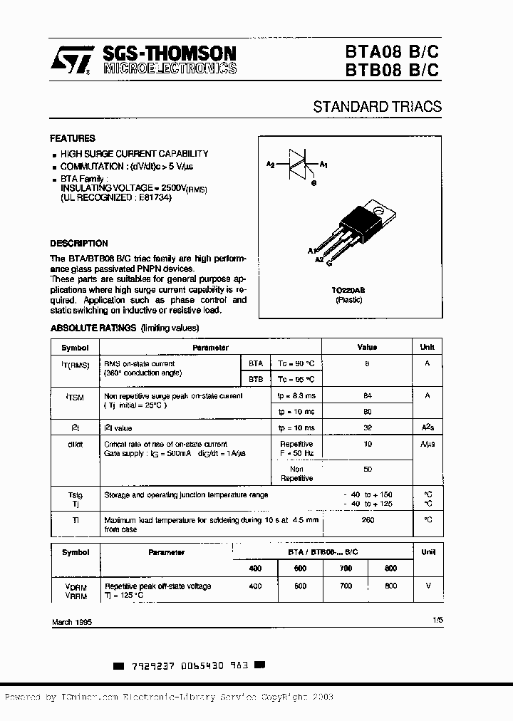 BTA08-700C_2999957.PDF Datasheet