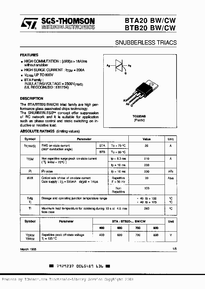 BTA20-400CW_2999962.PDF Datasheet