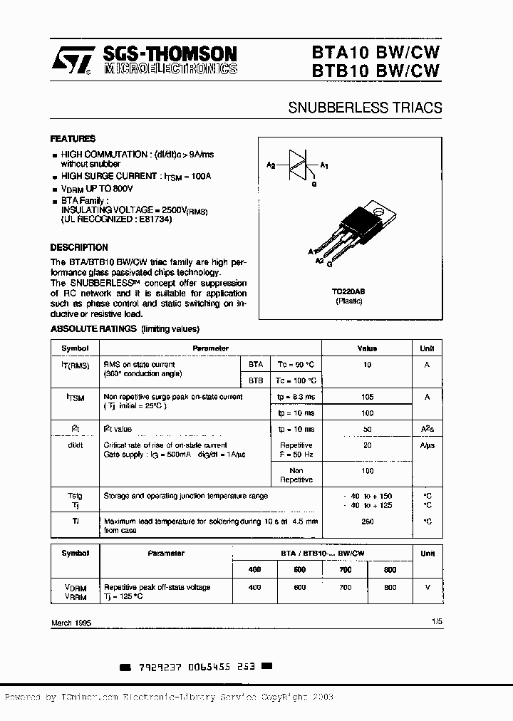 BTA10-700CW_2999959.PDF Datasheet