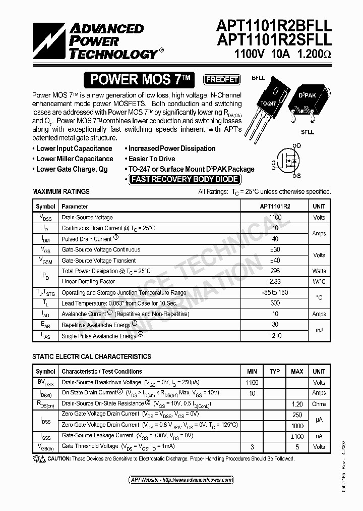 APT1101R2BFLL_3002732.PDF Datasheet
