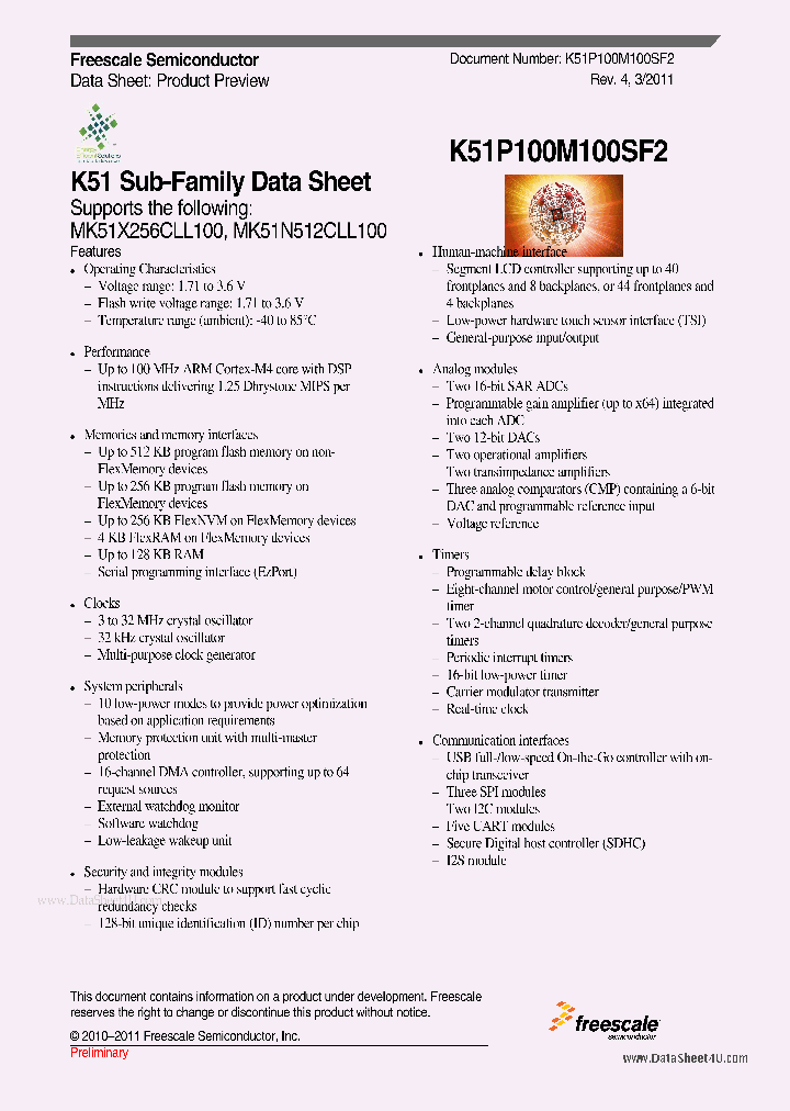 MK51X256CLL100_3002887.PDF Datasheet