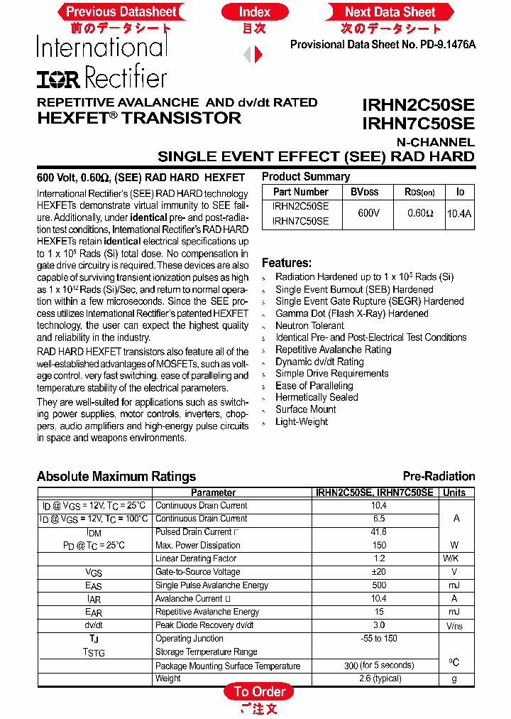 IRHN2C50SE_3003178.PDF Datasheet