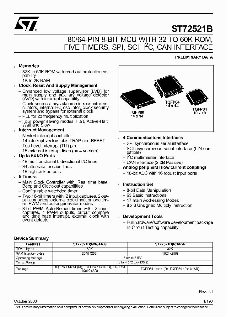 ST72521BAR9_3003816.PDF Datasheet