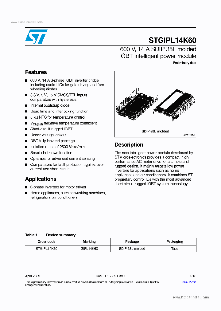 STGIPL14K60_3005546.PDF Datasheet