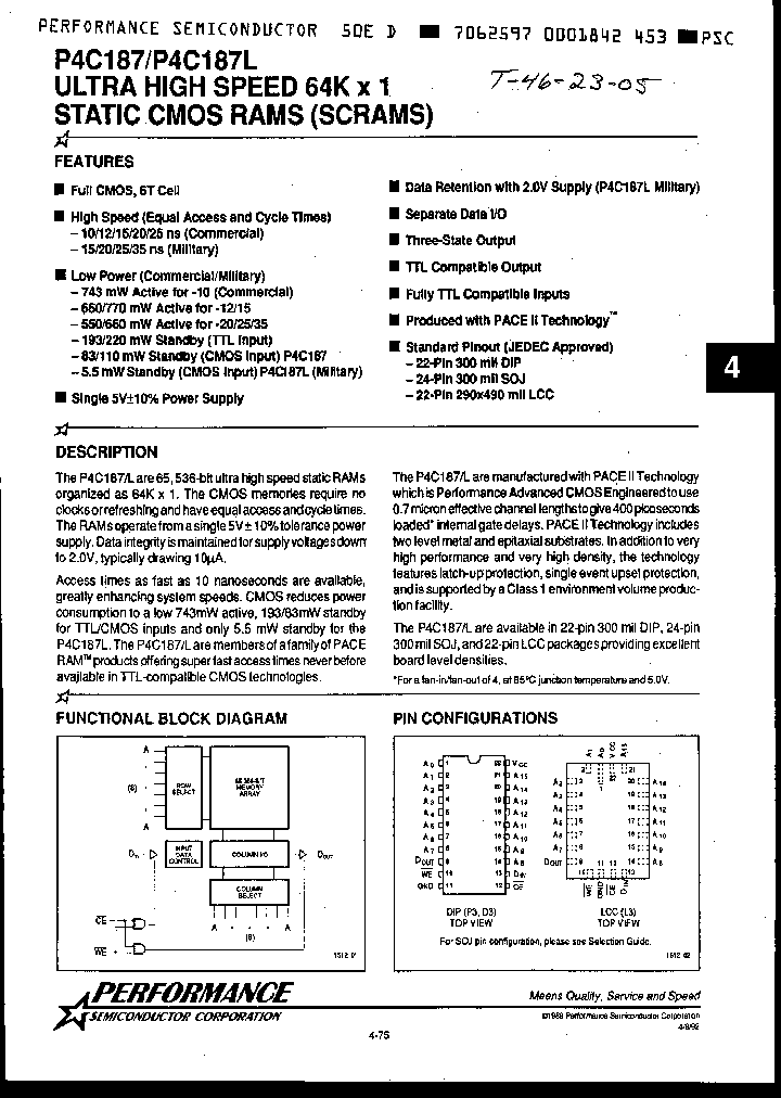 P4C187-10LC_3006343.PDF Datasheet