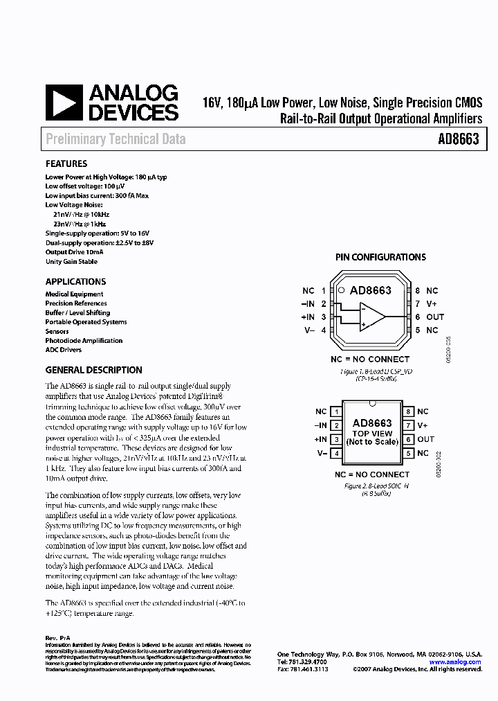 AD8663ACPZ-R2_3010986.PDF Datasheet