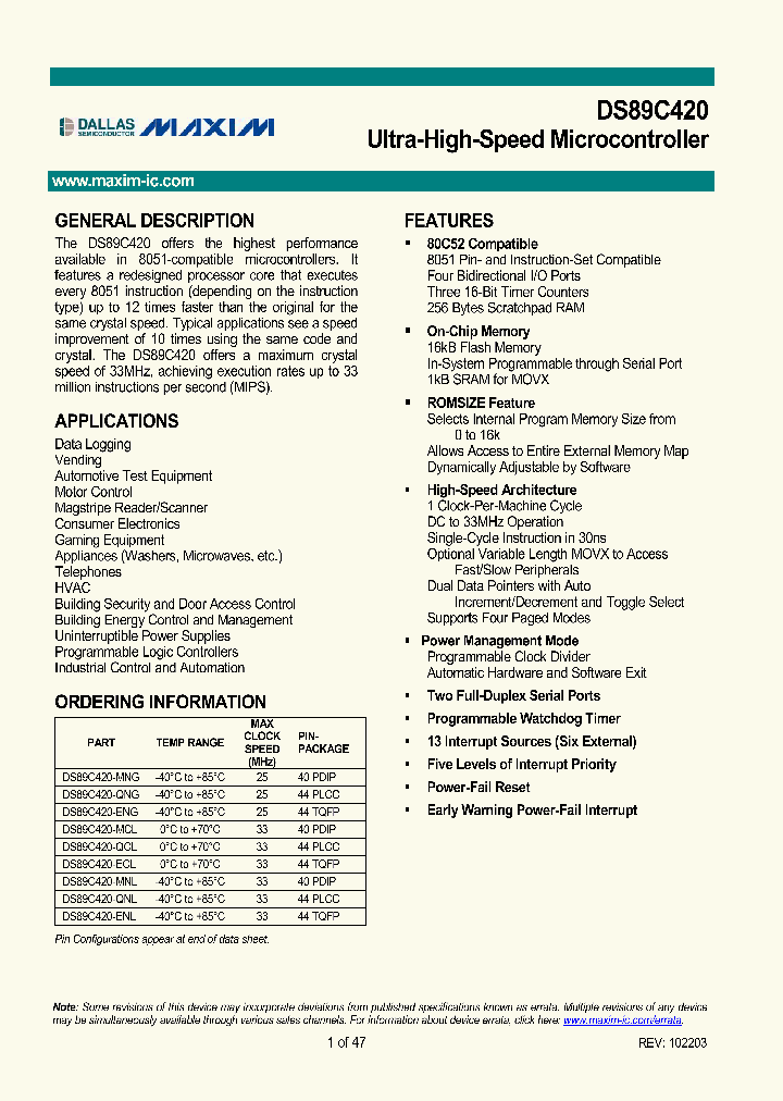 DS89C420_3010821.PDF Datasheet