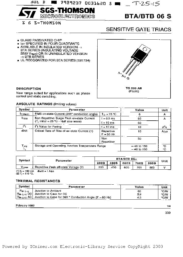BTA06-200S_3008746.PDF Datasheet
