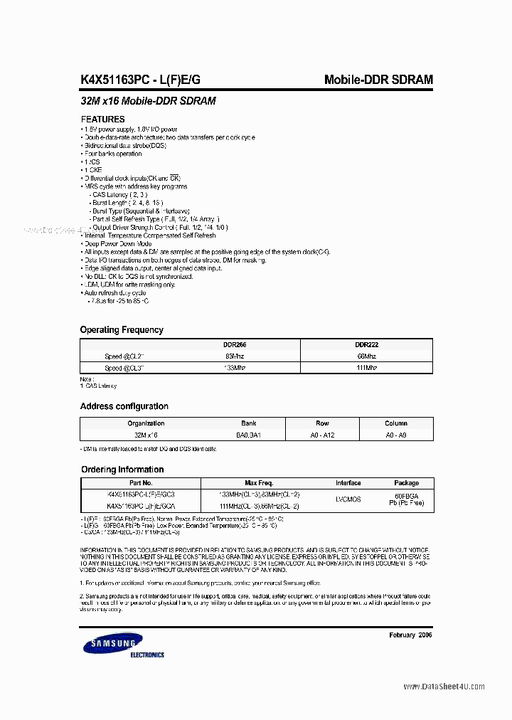 K4X51163PC-FE_3014799.PDF Datasheet